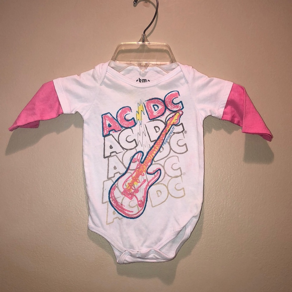 Ac/dc long sleeve onesie